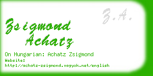 zsigmond achatz business card